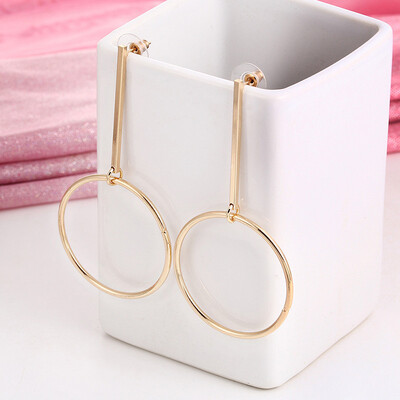 

New Fashion Big Circle Round Drop Earrings for Women Gold Silver Color Earring Party Jewelry Gift Statement Punk Mujer oorbellen