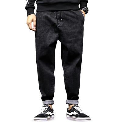 

Stripe Patchwork Zipper Fly Drawstring Jeans