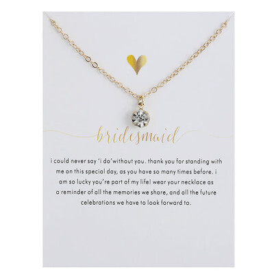 

Fashion Jewelry Multifaceted Cut Around Crystal Alloy Bridesmaid Wedding Commemorative Pendant Necklace For Women