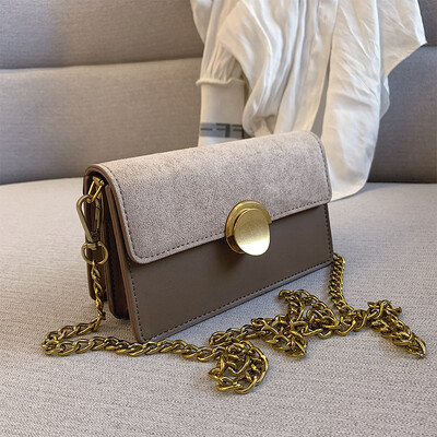 

Retro frosted small bag fashion chic lock chain small square bag new 2019 womens shoulder bag Messenger bag
