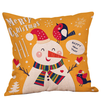 

Siaonvr Cotton Linen Christmas Snowman Tree Zipper Closure Pillow Case Throw Cushion