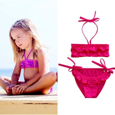 

Baby Girls Bikini Set Children 2PCS Halter Swimwear Bathing Suit Swimsuit Sets