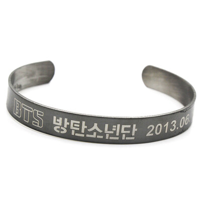 

Kpop BTS Bangtan Boys Hip Hop Team Stainless Steel Cuff Bangle Bracelet Wristband Bracelets