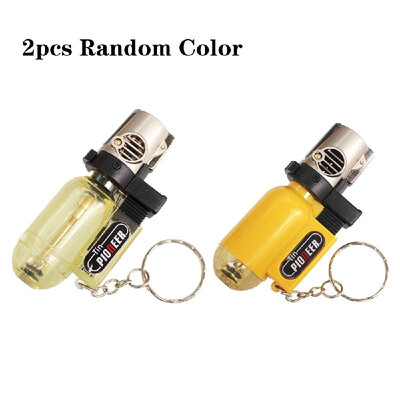 

Cigarette Accessories Pendant Torch Cigar Lighter Refillable Windproof Cylindrical Shape Butane Gas Lighters Transparent with Buta