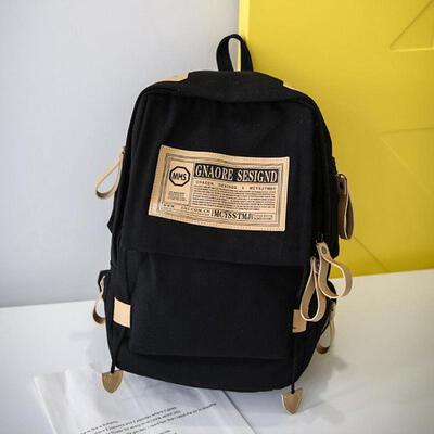 

Unisex Canvas Backpack Large Capacity Schoolbag Casual Shoulders Bag For Students