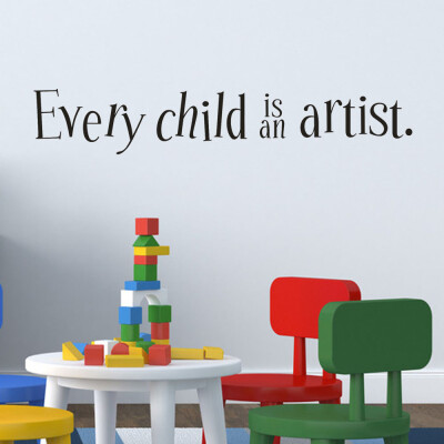 

Gobestart Every Child is an Artist Removable Art Vinyl Mural Home Room Decor Wall Stickers