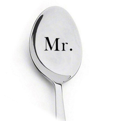 

Laser Engraved Stainless Steel Spoon Cereal Spoon Unique Gift