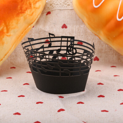 

50Pcs Cupcake Papper Wrapper Musical Notes Hollow Out Wedding Birthday Party DecorationHollow out Cupcake Wrapper