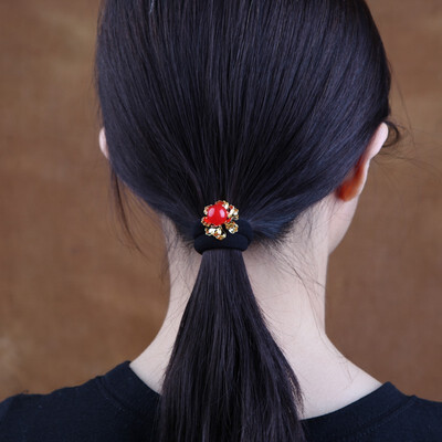 

National wind plate fashion headwear popular hair ring adult hair accessories retro stretch leather rope rubber band head rope