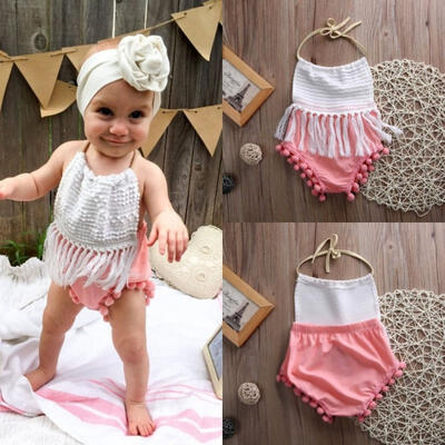 

Cute Newborn Baby Girls Clothes Tassels Romper Bodysuit Jumpsuit Outfits