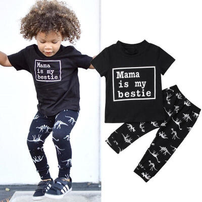 

Toddler Kid Baby Boy Clothes Set Cotton T-shirt Tops Cartoon Dinosaur Pants Legging Outfits