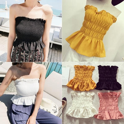 

Summer Women Off Shoulder Tops Bodycon Sleveless Casual Beach T-Shirt Blouse