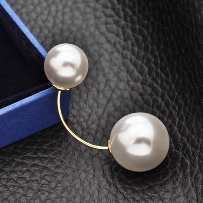 

Pearl knotted anti-light exposure neckline brooch pin v-neck T-shirt word pin collar button collar jewelry
