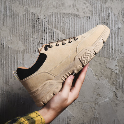 

2019 autumn new short boots mens low to help British wind casual mens shoes thick bottom trend shoes tooling shoes round head