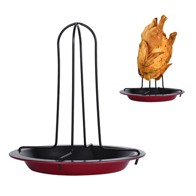

Non-stick Vertical Chicken Cooking Grill Rack With Pan Roasting BBQ Party Roaster Tray Chicken Roaster Chicken Grill