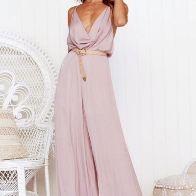 

V halter piece pants loose big yards sling jumpsuit Sexy rompers womens jumpsuit European&American fashion