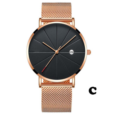 

Gobestart Simple And Unobtrusive Business Network Strap Casual Mens Quartz Watch