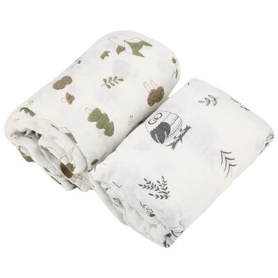 

Greensen 2Pcs Baby Wrap Swaddle Blanket Bamboo Fiber Cotton Changing Mat Toddler BathFeeding Towel