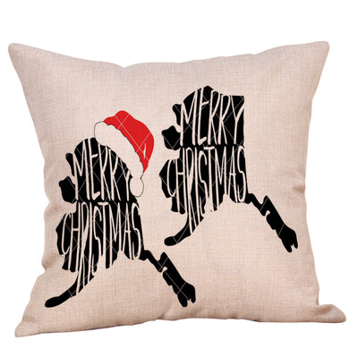 

Tailored Cotton Linen Christmas Tree Zipper Closure Pillow Case Throw Cushion Cover Home