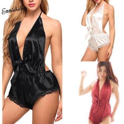 

Women Ladies Lingerie Silk Lace Robe Dress Babydoll Nightdress Sleepwear