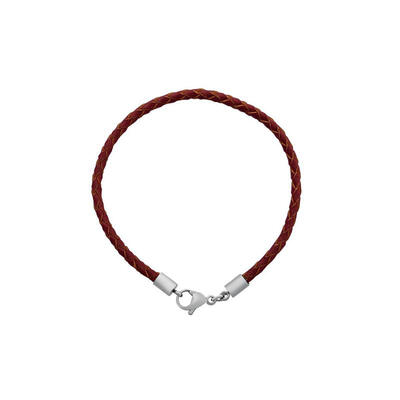 

Braided Leather Cord Bracelet Makings with 316 Stainless Steel Lobster Claw Clasps Brown 140x3mm