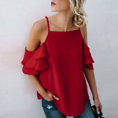 

Nomeni Womens Summer Off The Shoulder Short Sleeve Blouse T Shirt