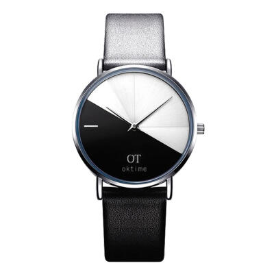 

Fashion Analog Men Wrist Watch PU Leather Strap Simple Business Male Watch