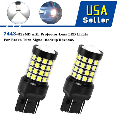 

2x 7443 White 7440 7441 T20 52-SMD Turn Signal Blinker Parking Light 1600 Lumen