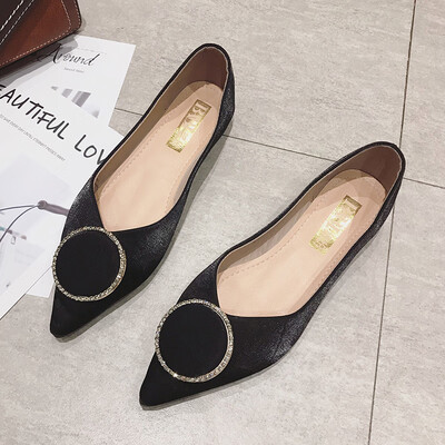 

Social bean shoes spring&summer spring version of the Korean version of 100 flat-bottomed pointed feet pedal fairy wind single