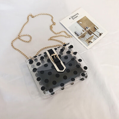 

2019 new small fresh temperament Messenger bag female Korean version of the fashion wave point square bag personality chain single shoulder mother bag