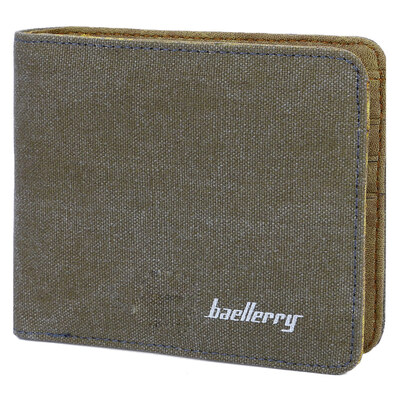 

Guapabien Unisex Letter Embellishment Solid Color Horizontal Canvas Wallet