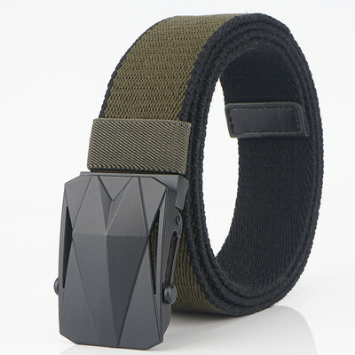 

Trend new belt high quality Stripe Color Canvas Smooth Buckle Men belt Multifunction casual pants cowboy pants belt
