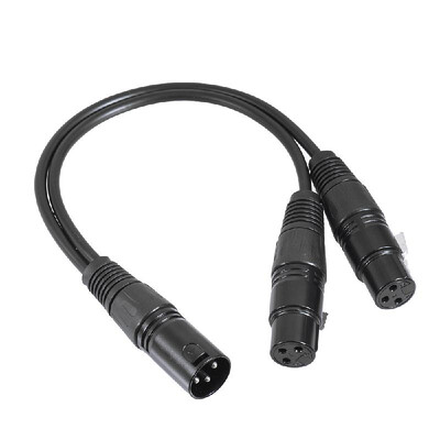 

03m 1ft XLR Y Cable Cord 3-Pin Male to Dual Female Plug for Microphone Mixer Mixing Console