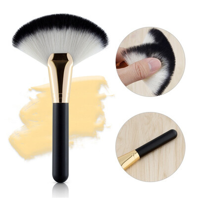 

〖Follure〗1pc Makeup Fan Shape Pro Cosmetic Face Powder Brush Blending Highlighter Contour