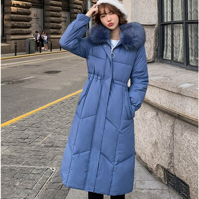 

Tailored Fashion Outerwear Long Sleeve Hooded Jackets Cotton-padded Pockets Bandage Coats