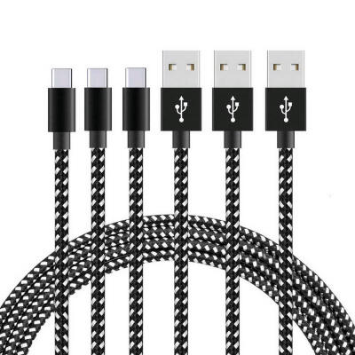 

Universal 1m Dual Color Braided USB To Type-C 24A Charging Data Cable Cord For Android Phones