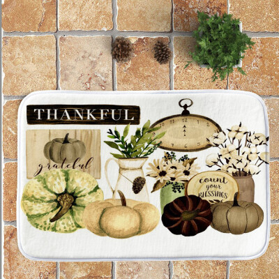 

Tailored Thanksgiving Day Pumpkin lantern Entrance Door Bathroom Mat Indoor Bath Decor