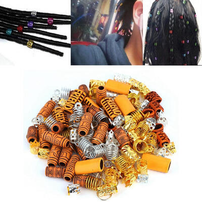 

Greensen 160pcs Hollow Hair Braid Rings Dreadlock Three-ply Hair Clips Loops Decoration for Women & Girl
