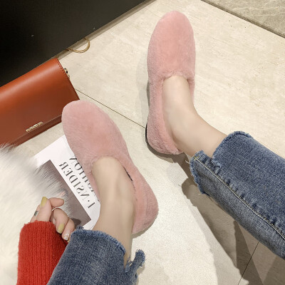 

Flat shoes comfortable warm shoes Mao Mao shoes padded down womens shoes light board simple autumn&winter season