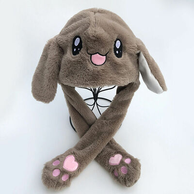 

SUNSIOM Tik Tok DouYin Cute Plush Rabbit Pinching Bunny Ear Hat Can Move Airbag Cap Gift