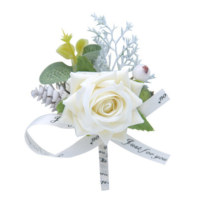 

Groomsman MenWomen Corsage Flower Wrist Flower Brooch Groom Boutonniere Wedding