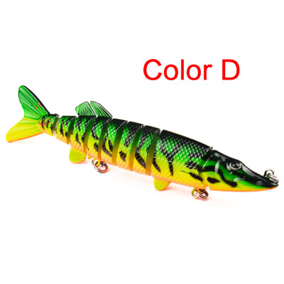 

128cm21g Artificial Fishing Lure Bait 3D Eyes 9 Segments Fish Lures 2 Hooks Sea Fishing Swimbait Tackle