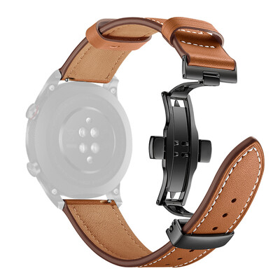 

〖Follure〗Black Butterfly buckle Leather Wrist Watch Strap Band For Huawei Honor magic 2