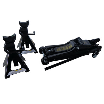 

Ktaxon Car Floor Jack 25 Ton Steel Hydraulic Low Profile Rapid Pump Lift Tool&Jack Stands Combo Set