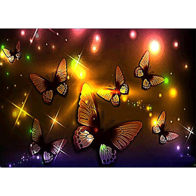 

5D DIY Full Drill Diamond Painting Light Butterfly Cross Stitch Embroidery
