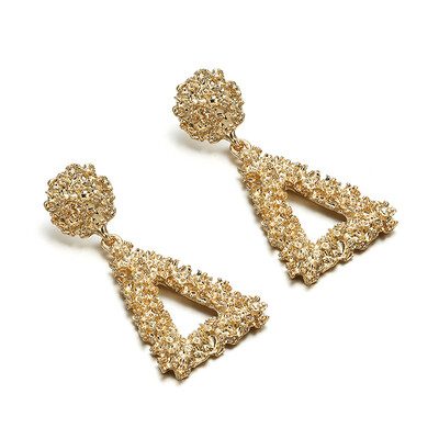 

2019 Vintage Earrings Large For Women Statement Earrings Geometric Golden Color Metal Pendant Earrings Trend Fashion Jewelry