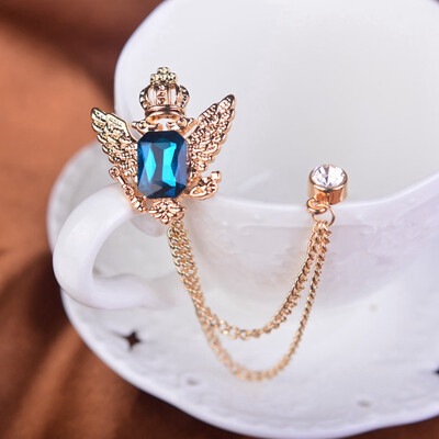 

Eagle Crown Crystal Collar Pin Brooch Pins For Men Women Jewelry Accessories Gifts