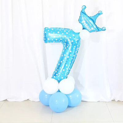 

FUNNYBUNNY Mix set 30" Numbers 0-9 pink&Blue Typ foil balloons Birthday Party balloons Pink With Crown Shape