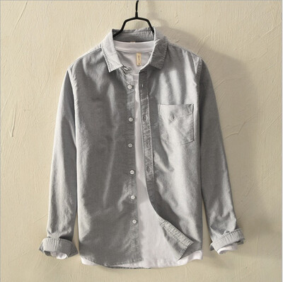 

Mens shirt Lapel Oxford leisure shirt autumn winter top