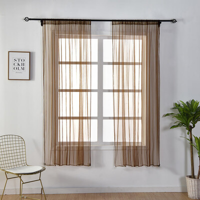 

Toponeto Leaves Sheer Curtain Tulle Window Treatment Voile Drape Valance 1 Panel Fabric